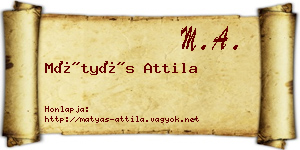 Mátyás Attila névjegykártya